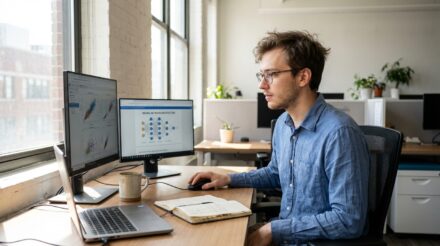 data scientist analysant des modèles de machine learning