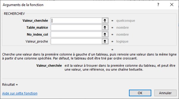 arguments-rechercheV