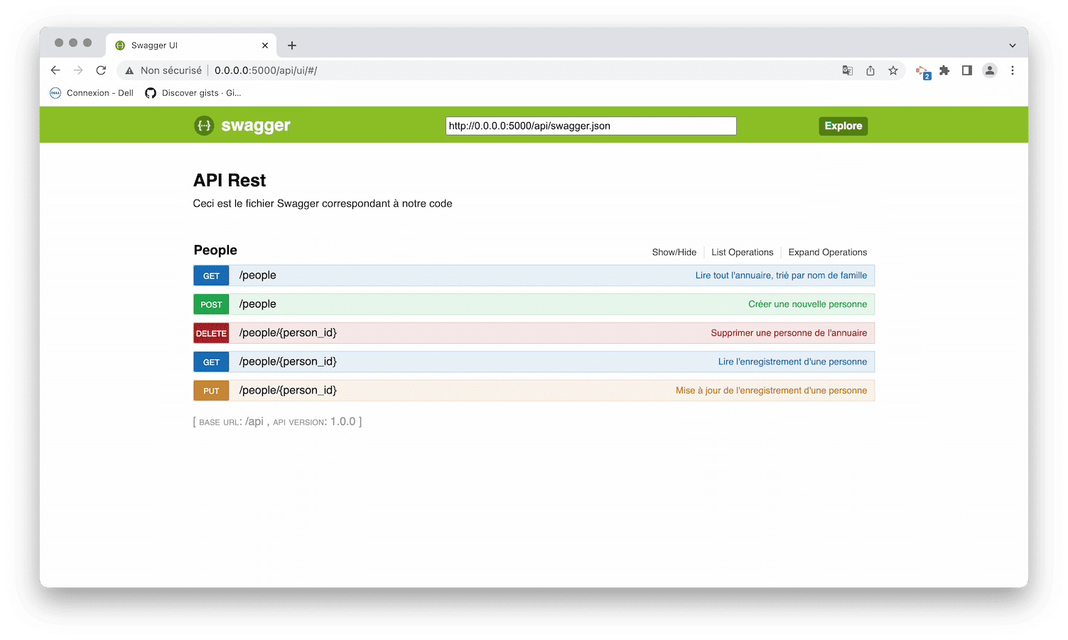 API rest swagger fichier