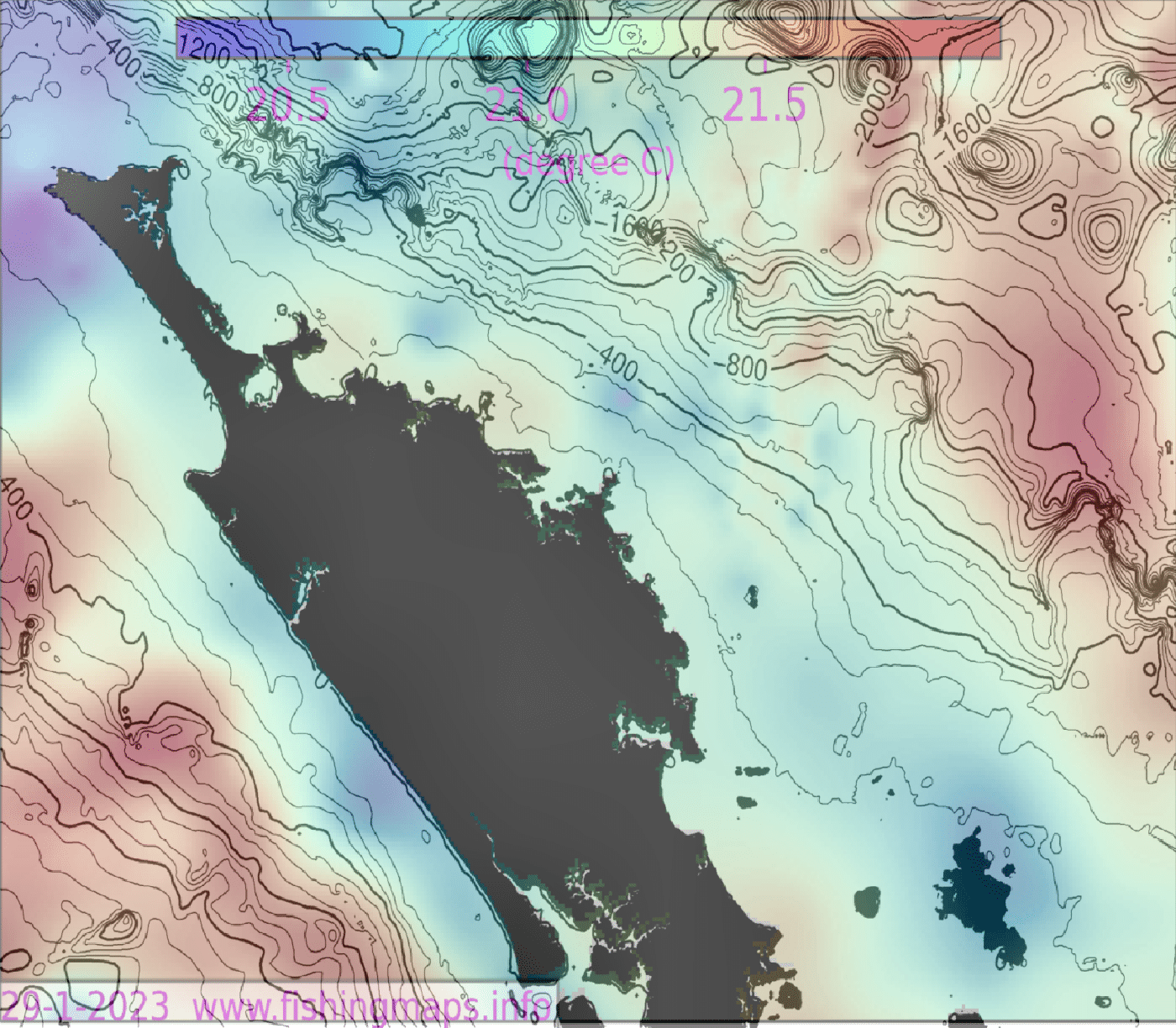 Carte intelligente des mers relatant la chaleur à la surface