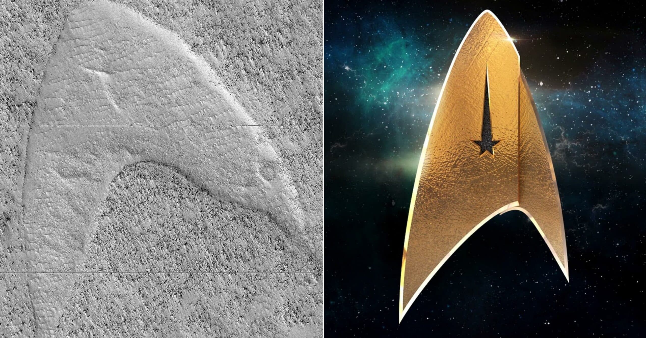 Photo de mars et insigne Starfleet de Star Trek