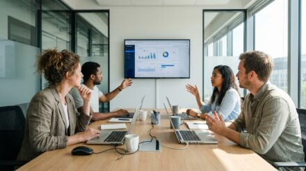 Réunion de professionnels discutant d'un projet