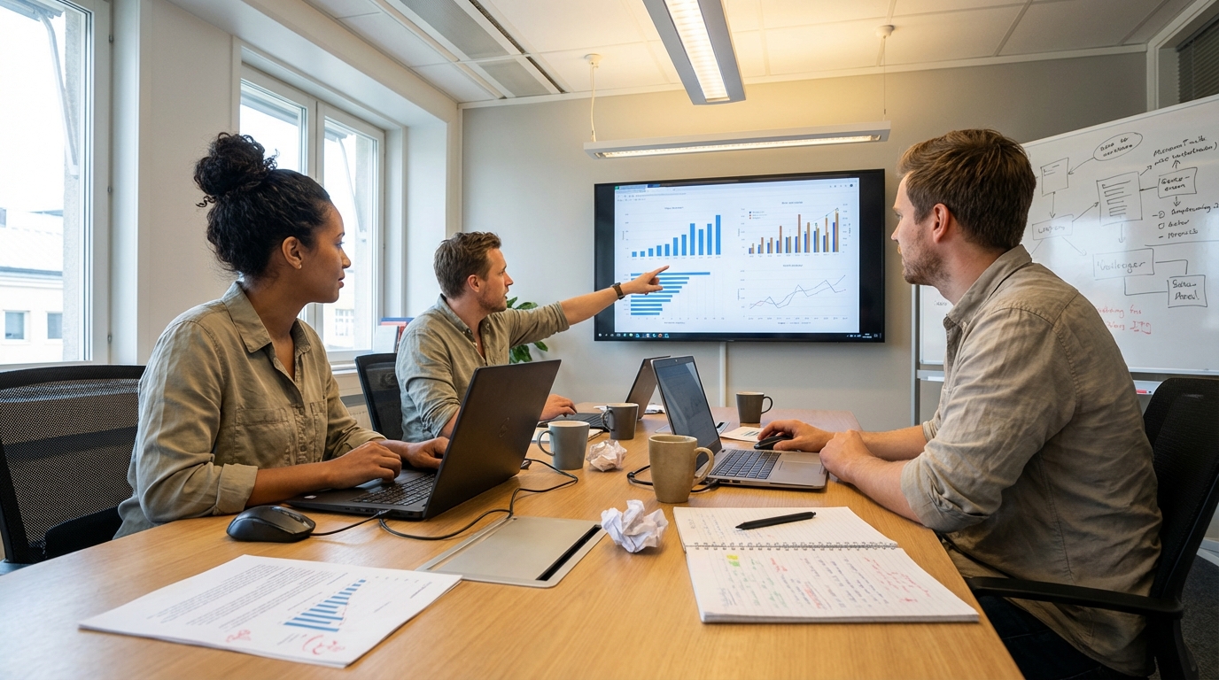 Équipe collaborative travaillant sur un projet