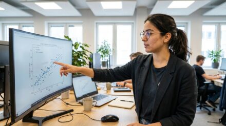 Data analyst avec graphique de régression