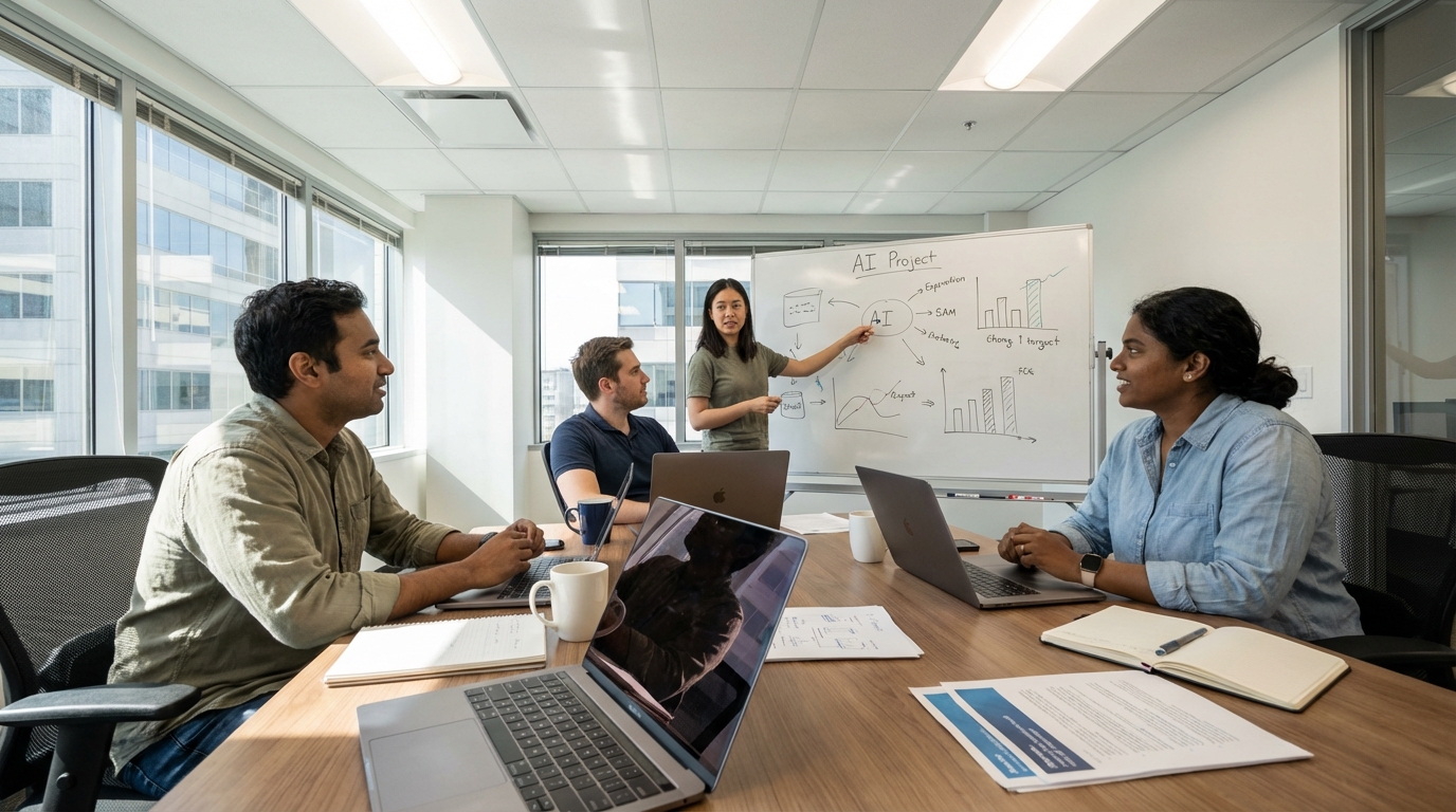 Équipe travaillant sur l'IA