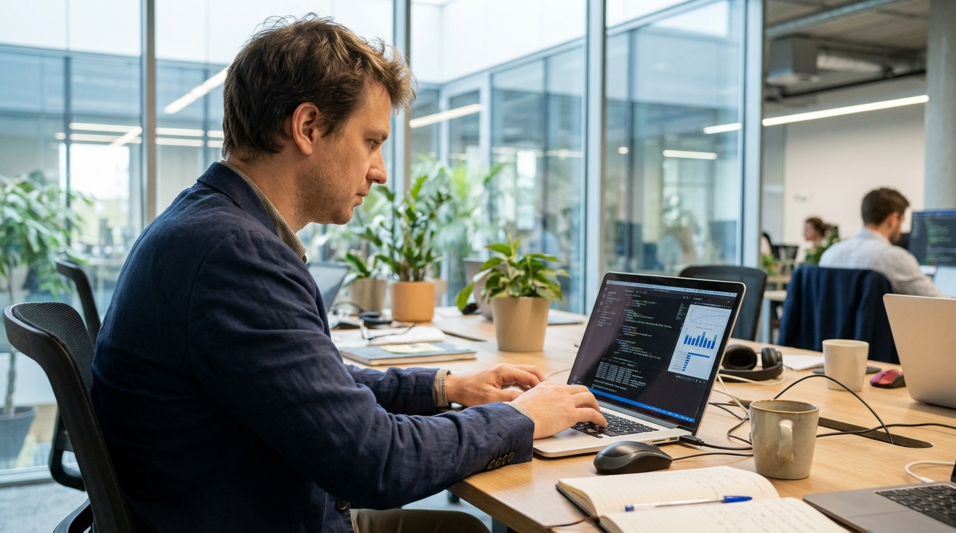Développeur codant sur son ordinateur