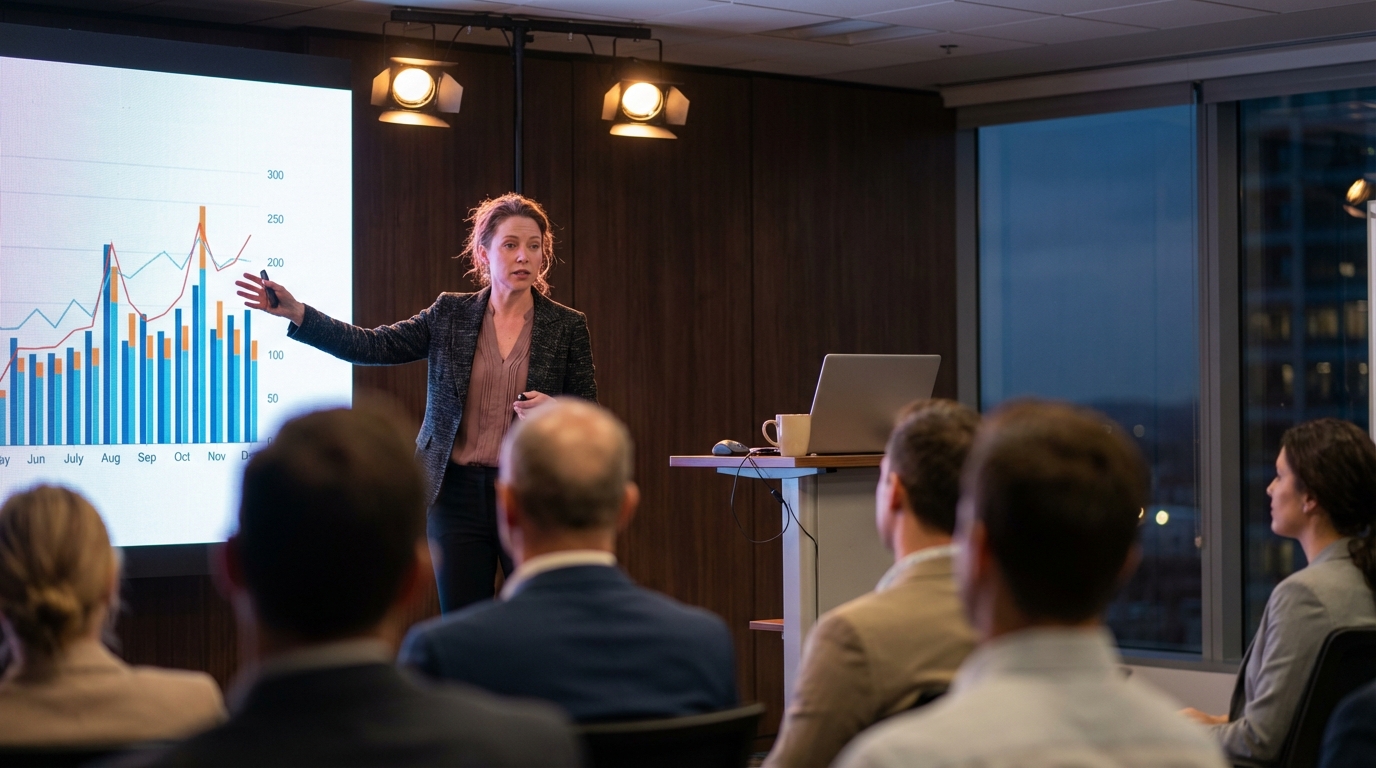 Intervenantes présentant des graphiques