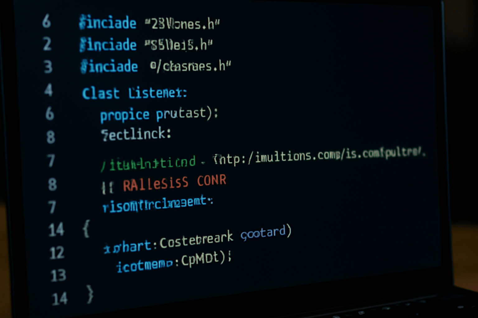 Écran d’ordinateur affichant du code source avec une section de code malveillant en surbrillance rouge, illustrant une des cybermenaces du Top 10 des cybermenaces en 2025.