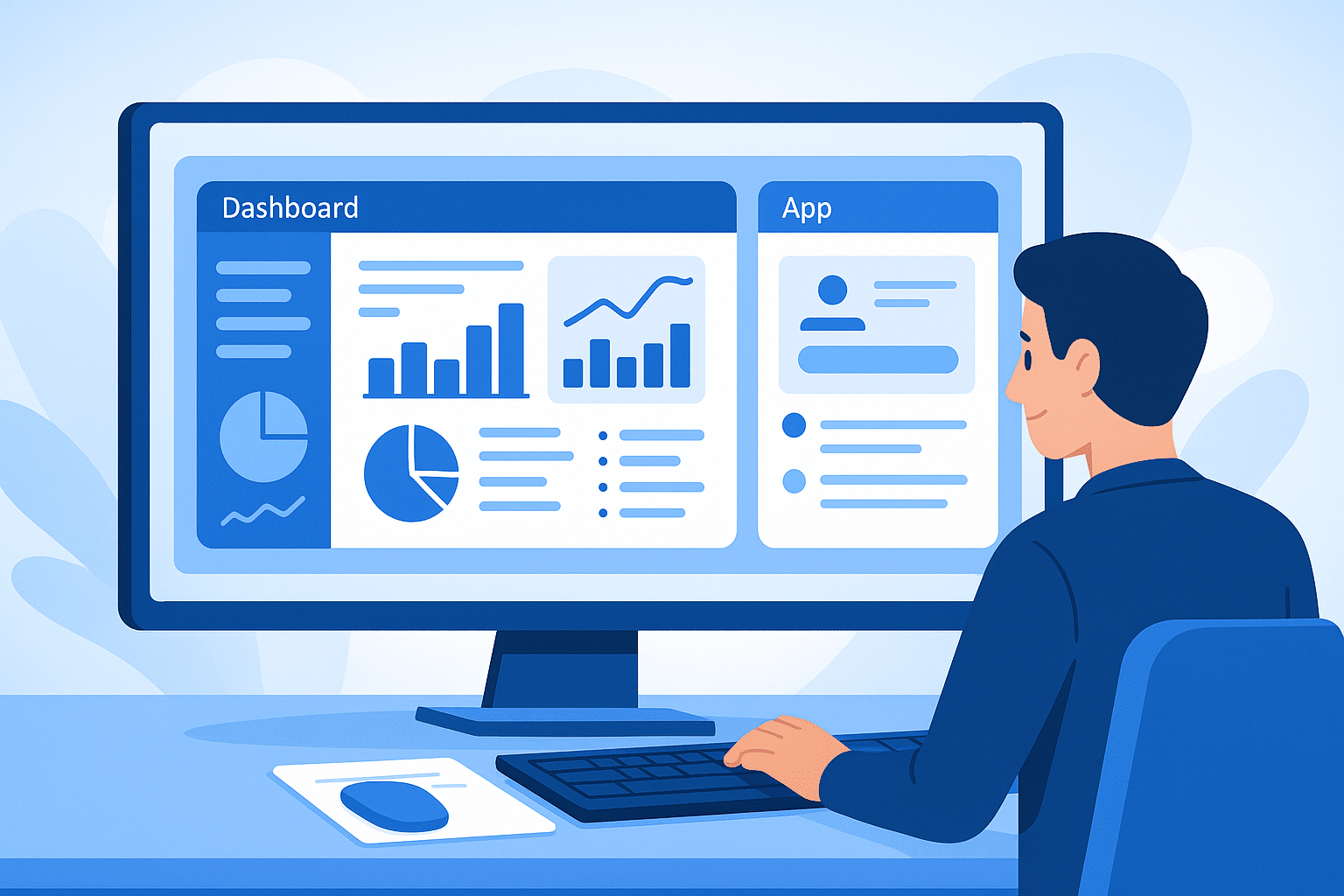 Un utilisateur manipulant un tableau de bord interactif Perplexity Labs avec graphiques dynamiques et filtres de données.