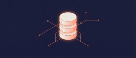 Illustration d'une base de données avec des flèches représentant le fonctionnement et l'interaction des données.