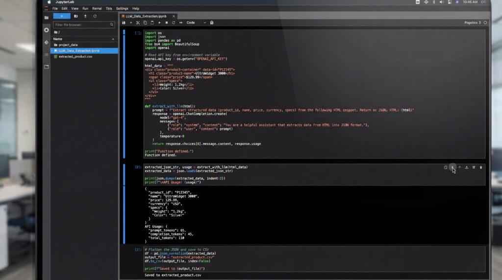 Écran d'ordinateur montrant du code avec syntaxe colorée dans un environnement de développement.
