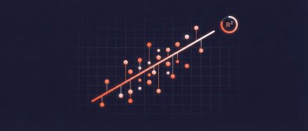 Graphique illustrant une corrélation entre des variables, représentant le coefficient de détermination.