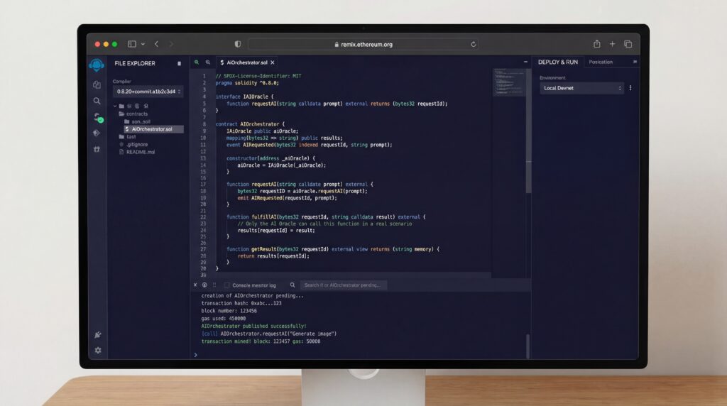 Écran d'ordinateur affichant du code de programmation sur un fond sombre.