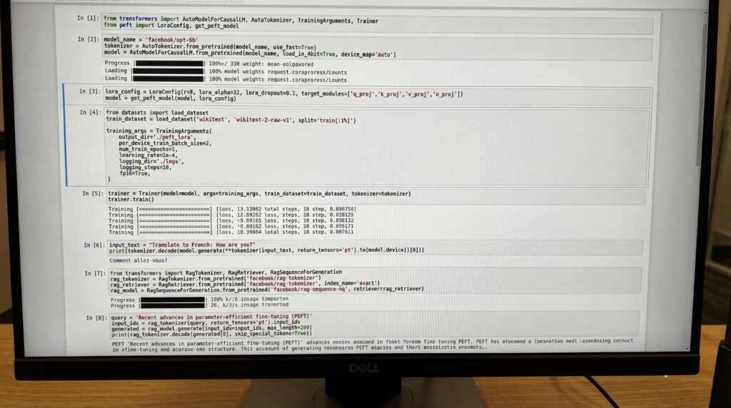 Écran d'ordinateur affichant du code et des données structurées dans une interface de programmation.