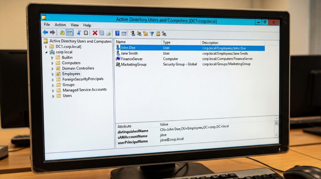 Écran d'ordinateur affichant un logiciel de gestion des cartes réseau dans un environnement de bureau.