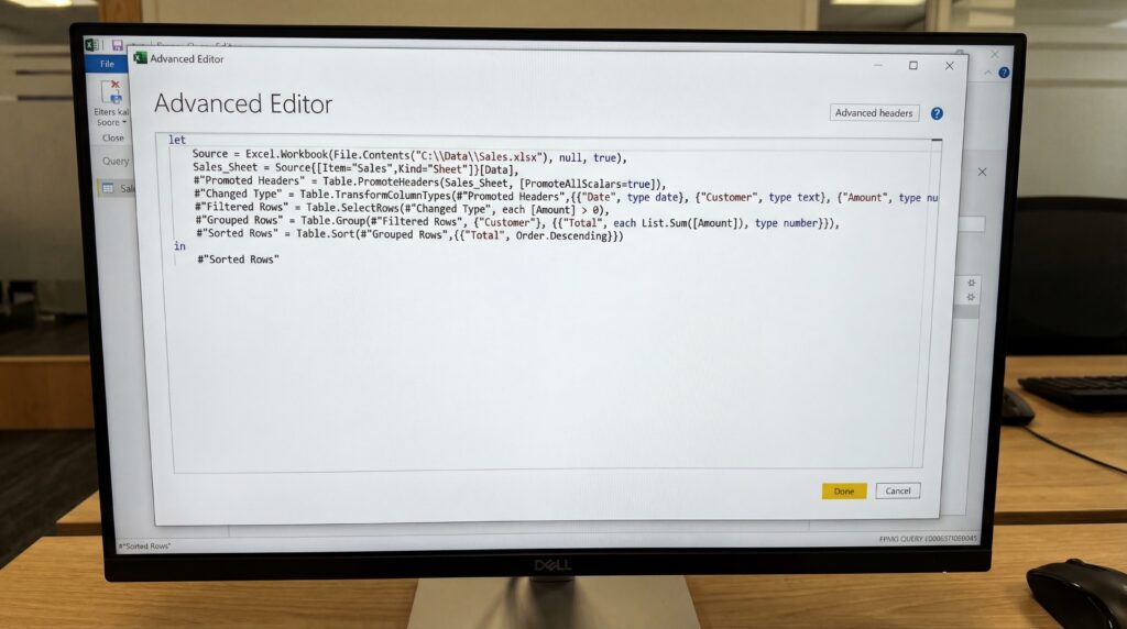 Écran d'ordinateur affichant un éditeur avancé pour la saisie de données.