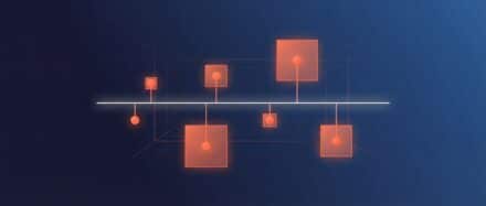 Graphique illustrant la distribution des valeurs avec des carrés rouges représentant des points de données.