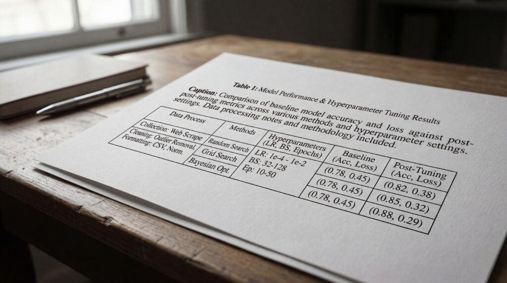 Document imprimé présentant les résultats d'une étude sur une évaluation de questionnaire, avec tableaux de données.