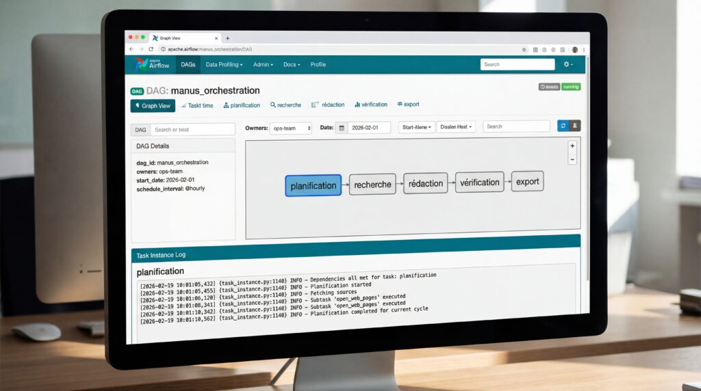 Écran d'ordinateur affichant un tableau de bord avec des données et des options de navigation.