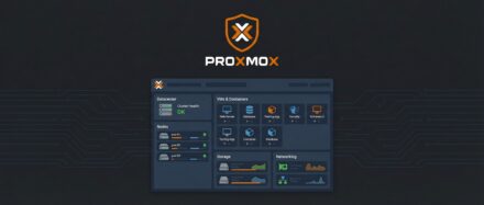 Interface d'administration de Proxmox montrant la gestion des machines virtuelles, du stockage et du réseau.