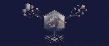Graphique illustrant le concept de monitoring avec des données, des graphiques et des icônes technologiques.