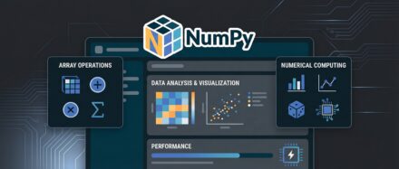 Illustration de la bibliothèque NumPy avec des éléments de calcul numérique, d'opérations sur les tableaux et de visualisation de données.