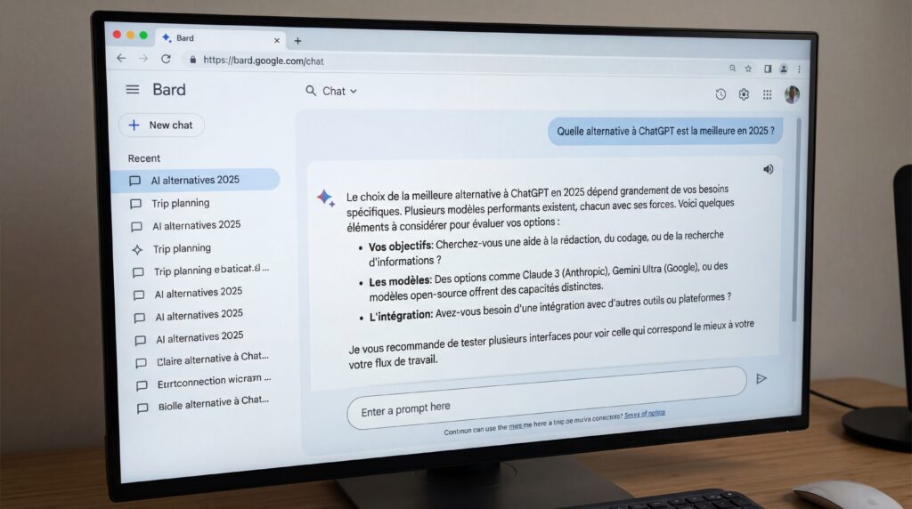 Écran d'ordinateur affichant une interface de chat en ligne avec plusieurs discussions ouvertes.