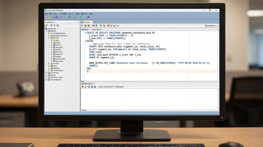 Écran d'ordinateur affichant un environnement de programmation avec du code écrit.