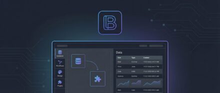 Interface visuelle d'un outil no code montrant des fonctionnalités d'analyse de données.