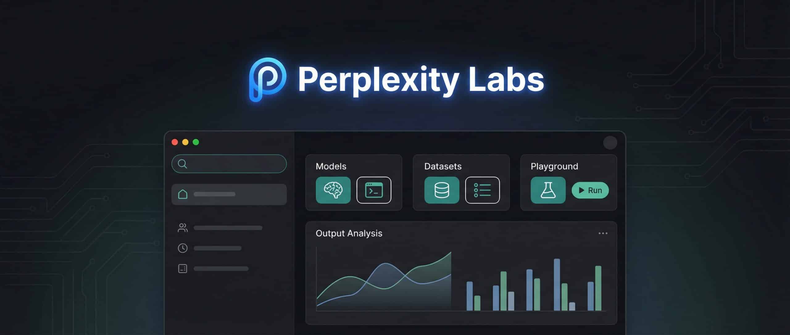 Interface de Perplexity Labs montrant des graphiques et des analyses de données.