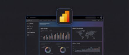 Interface de Power BI montrant des graphiques et des analyses de données, illustrant l'utilisation des slicers.