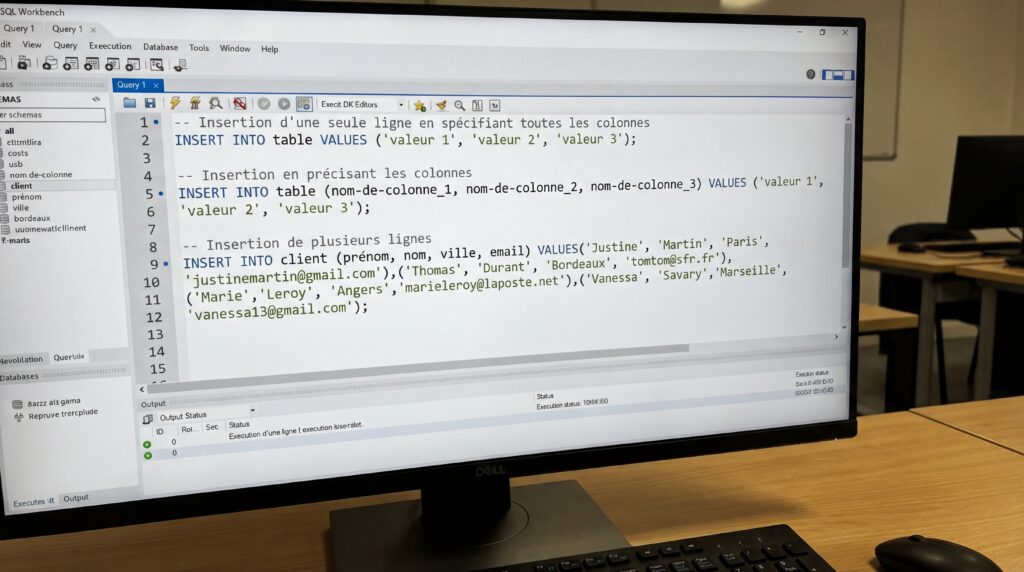 Écran d'ordinateur affichant du code de programmation dans un éditeur de texte.