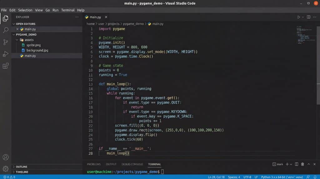 Écran d'ordinateur affichant un éditeur de code avec des fichiers et des lignes de code en langage de programmation.