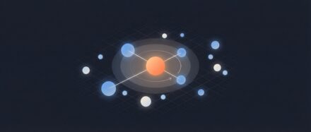 Illustration représentant un réseau de points connectés symbolisant les relations dans un algorithme KNN.