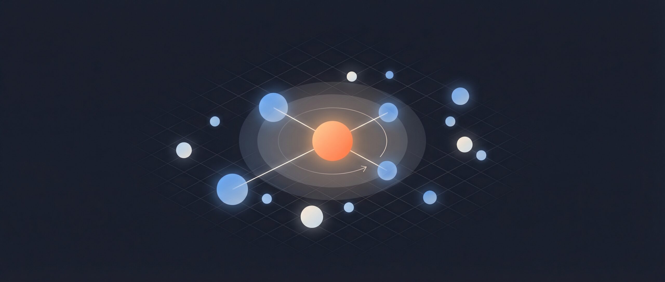 Illustration représentant un réseau de points connectés symbolisant les relations dans un algorithme KNN.