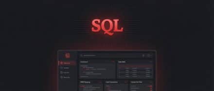 Interface utilisateur de SQLAlchemy affichée sur un fond sombre avec le logo SQL en rouge.