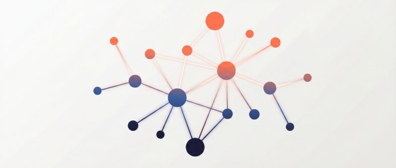 Illustration représentant un réseau de nœuds et de connexions, symbolisant la théorie des graphes.