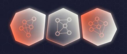 Illustration montrant des hexagones avec des représentations graphiques de réseaux, symbolisant les réseaux LAN virtuels.