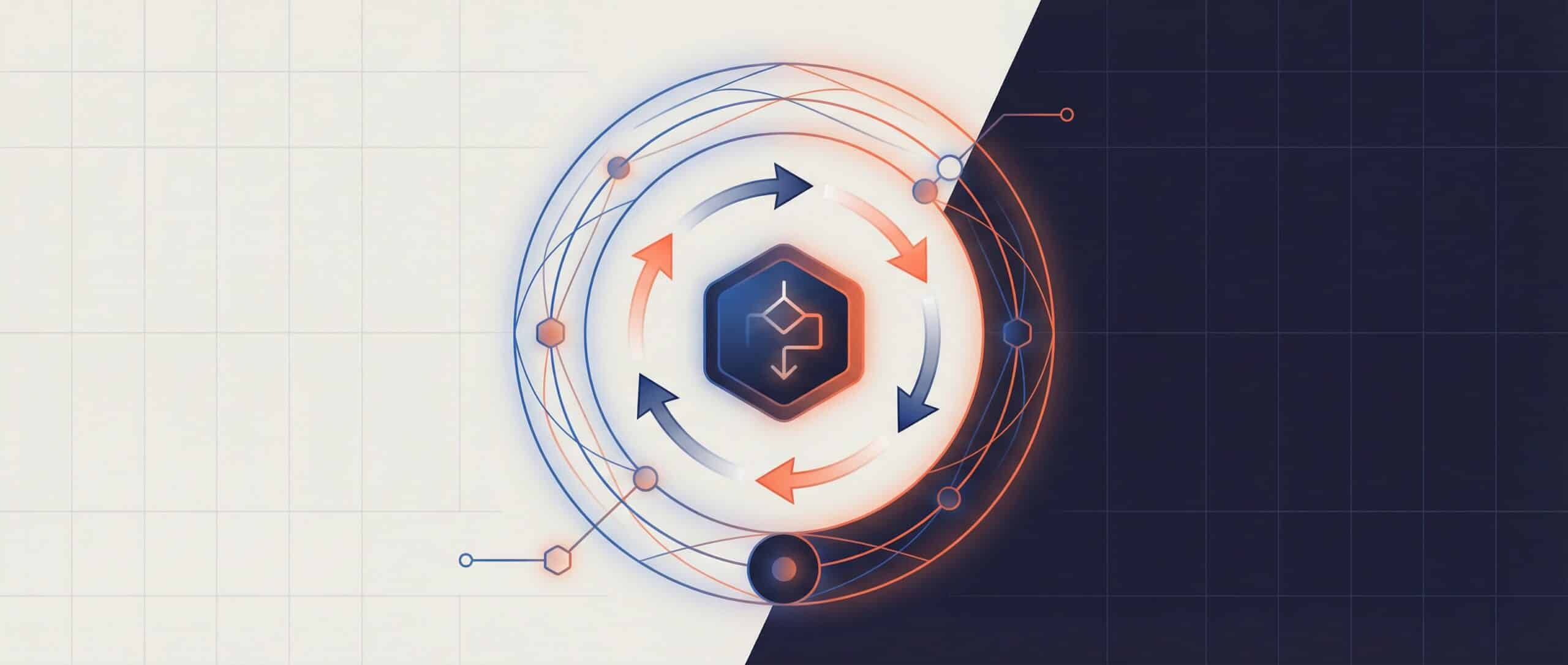 Illustration représentant une boucle avec des flèches et un symbole Python, symbolisant l'utilisation de la boucle while en programmation.