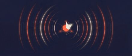 Illustration d'un signal WiFi représentant un réseau local sans fil, avec des vagues de signal concentriques sur fond sombre.