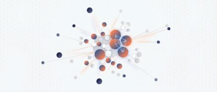 Graphisme abstrait représentant des points et des lignes, symbolisant les concepts liés à l'embedding de mots en NLP.