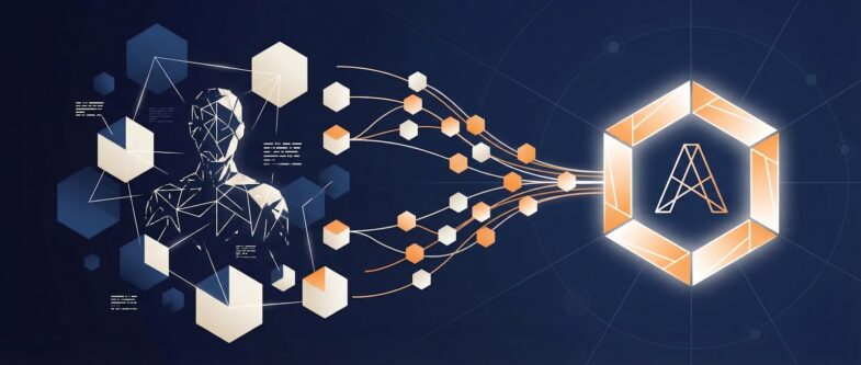 Illustration montrant le concept de l'IA révélant les identités anonymes des utilisateurs avec une silhouette numérique et des points de données interconnectés.