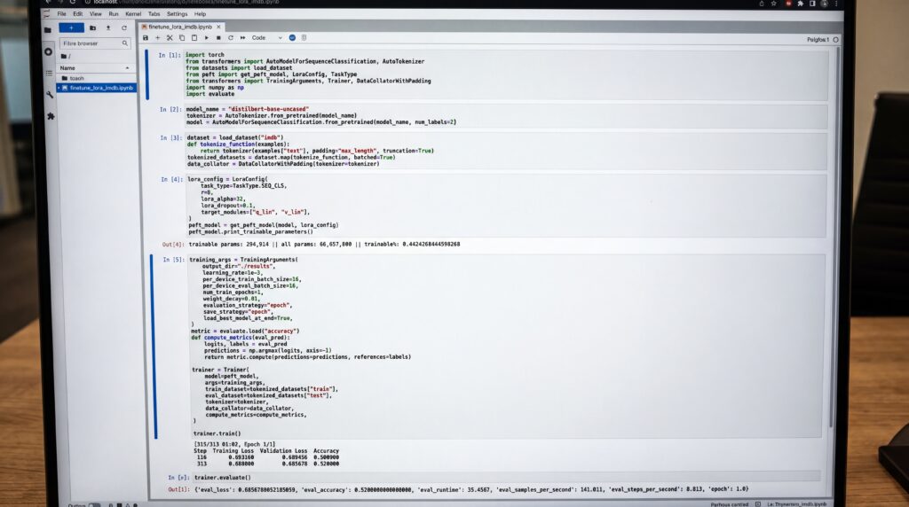 Écran d'ordinateur affichant du code de programmation sur un fond clair.