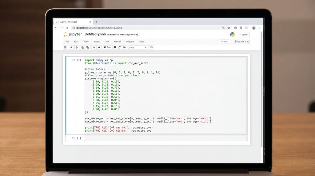 Capture d'écran d'un code de machine learning sur l'écran d'un ordinateur portable.