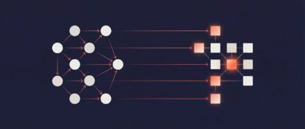Diagrama que ilustra el funcionamiento de un algoritmo de recomendación con nodes y connections.