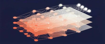 Ilustración de las capas de una red neuronal que representan el deep learning.