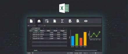 Captura de pantalla de Excel que muestra una data table con gráficos coloridos.