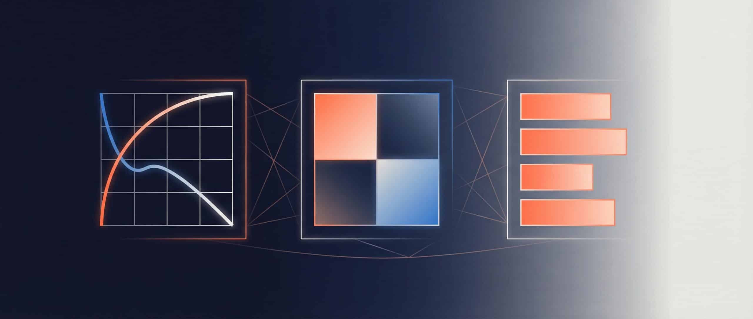 Tres gráficos que ilustran conceptos clave de las métricas en machine learning.