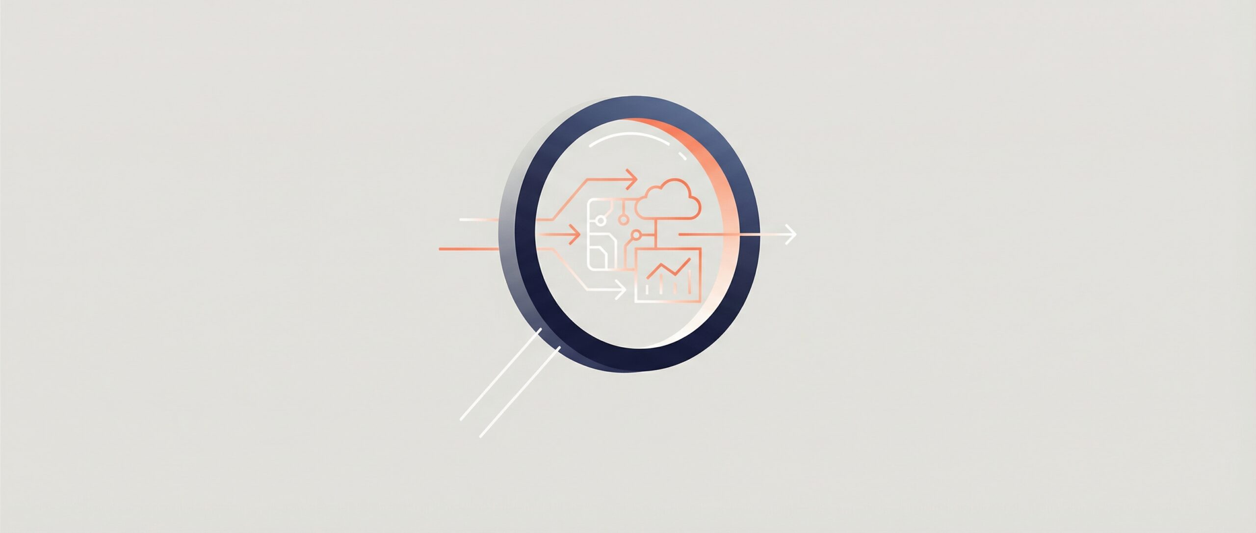 Ilustración que simboliza la vigilancia tecnológica con gráficos e iconos que representan los datos.