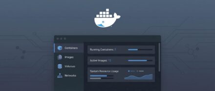 Docker-Benutzeroberfläche mit Diagrammen, die die Statistiken von Containern und Images anzeigen.